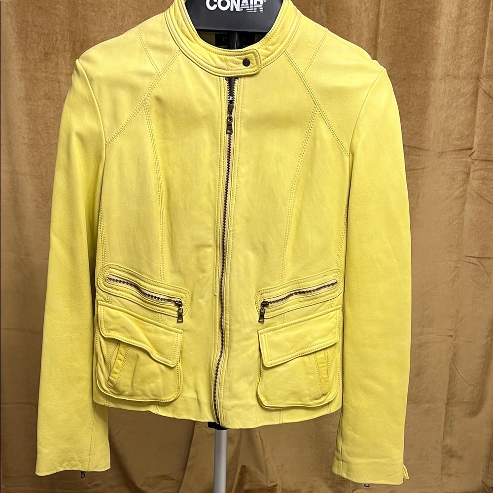 Acid green Genuine Leather Jacket